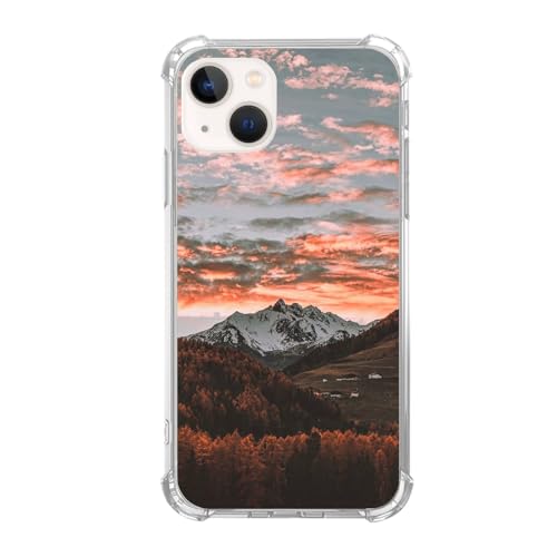 Schutzhülle für iPhone 14, Motiv: Schöne Berglandschaft, kompatibel mit iPhone 14, Morgendämmerung, Berge, Wald, coole Teenagerin, Frau, Mädchen, Jungen, stoßfeste TPU-Schutzhülle Schutzhülle für iPhone 14, Motiv: Schöne Berglandschaft, kompatibel mit iPhone 14, Morgendämmerung, Berge, Wald, coole Teenagerin, Frau, Mädchen, Jungen, stoßfeste TPU-Schutzhülle von Cjoelzky