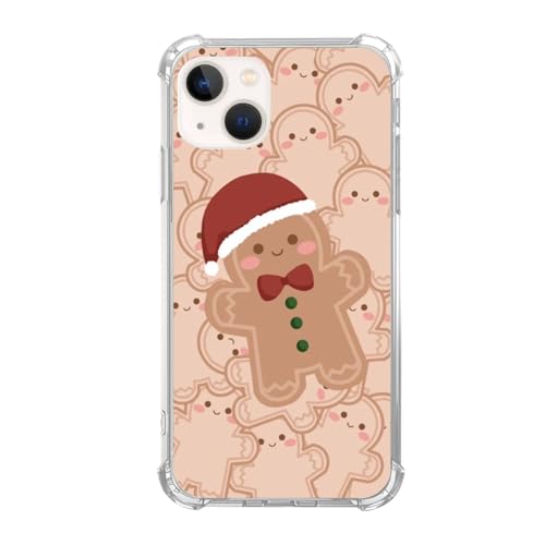 Super süße Weihnachts-Schutzhülle für iPhone 15, ästhetischer Lebkuchenmann, coole Teenager, Frau, Mädchen, Jungen, stoßfeste TPU-Schutzhülle von Cjoelzky