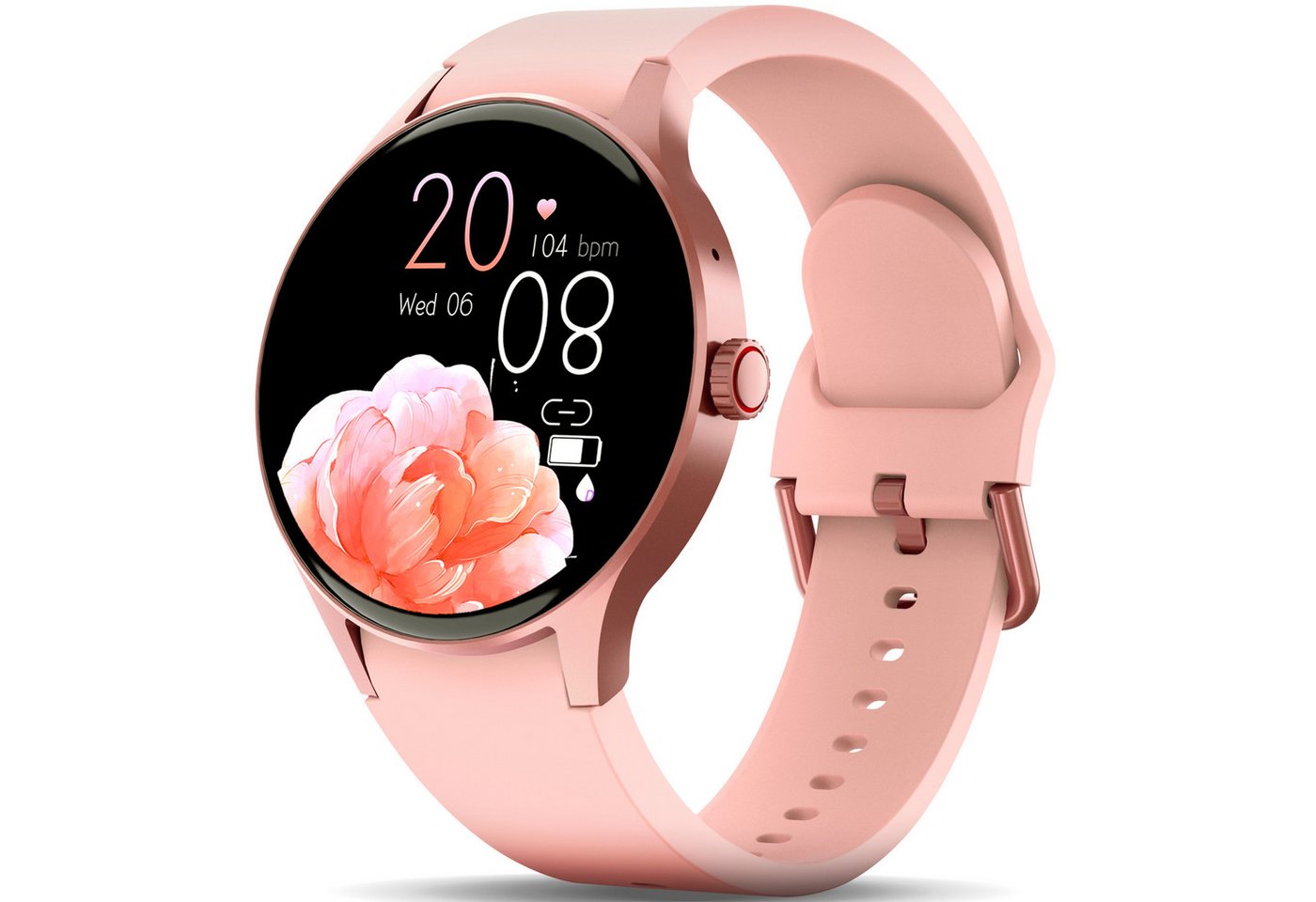 CkeyiN Smartwatch Damen mit Anruffunktion, Fitness Tracker Uhr, Smartwatch (3,6 cm/1,43 Zoll), Voll-Touch-Farbdisplay,100+ Sportmodi,Musiksteuerung,IP68 Wasserdicht von CkeyiN