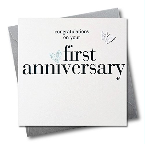 Claire Giles Herzen und Sterne Congratulations on your First Anniversary Card von Claire Giles