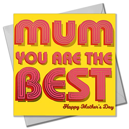 Claire Giles Muttertagskarte, Best Mum, Text foliert in glänzendem Gold von Claire Giles
