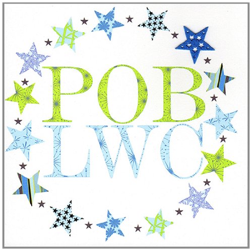 Claire Giles Sherbet von Eisbechern Welsh POB LWC Viel Glück Karte – Blau von Claire Giles