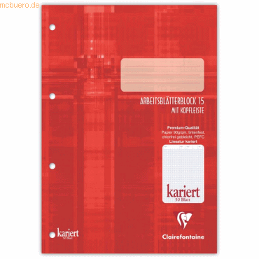 10 x Clairefontaine Arbeitsblätterblock A4 Lineatur 15 kariert eingera 10 x Clairefontaine Arbeitsblätterblock A4 Lineatur 15 kariert eingera von Clairefontaine