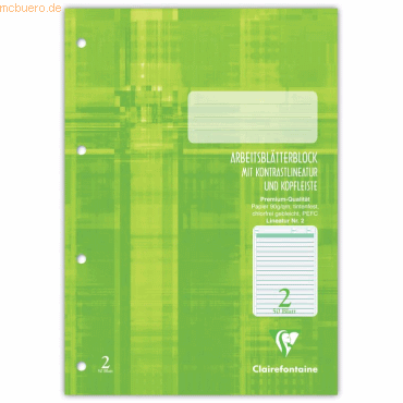 10 x Clairefontaine Arbeitsblätterblock A4 Lineatur 2 eingerahmt 50 Bl 10 x Clairefontaine Arbeitsblätterblock A4 Lineatur 2 eingerahmt 50 Bl von Clairefontaine