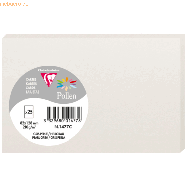 10 x Clairefontaine Karte Pollen 82x128mm 210g VE=25 Stück hellgrau 10 x Clairefontaine Karte Pollen 82x128mm 210g VE=25 Stück hellgrau von Clairefontaine