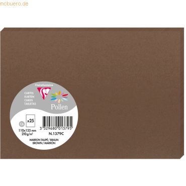 10 x Clairefontaine Karte Pollen C6 210g VE=25 Stück braun 10 x Clairefontaine Karte Pollen C6 210g VE=25 Stück braun von Clairefontaine