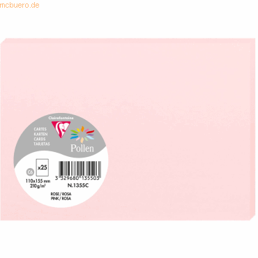 10 x Clairefontaine Karte Pollen C6 210g VE=25 Stück rosa 10 x Clairefontaine Karte Pollen C6 210g VE=25 Stück rosa von Clairefontaine