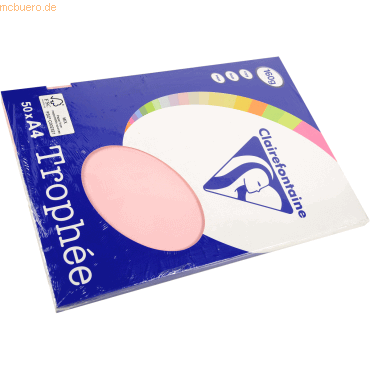 10 x Clairefontaine Kopierpapier Pollen A4 160g/qm 50 Blatt rosa von Clairefontaine