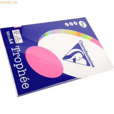 10 x Clairefontaine Kopierpapier Pollen A4 80g/qm VE=100 Blatt neon-ro von Clairefontaine