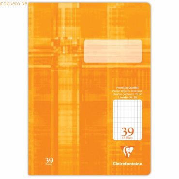 25 x Clairefontaine Schulheft A4 16 Blatt Lineatur 39 rautiert perfori von Clairefontaine