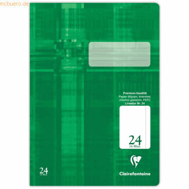 25 x Clairefontaine Schulheft A4 32 Blatt Lineatur 24 blanko mit Rand von Clairefontaine