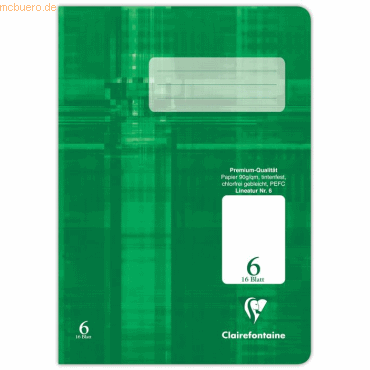 25 x Clairefontaine Schulheft A5 16 Blatt Lineatur 6 blanko 25 x Clairefontaine Schulheft A5 16 Blatt Lineatur 6 blanko von Clairefontaine