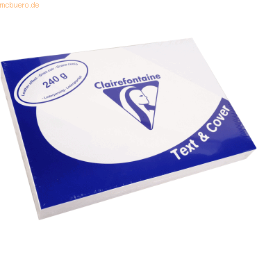 5 x Clairefontaine Deckblätter A4 210x297mm 240g/qm weiß Leder VE=100 von Clairefontaine