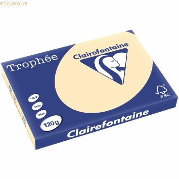 5 x Clairefontaine Kopierpapier Trophee A3 120g/qm VE=250 Blatt chamoi von Clairefontaine