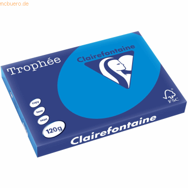 5 x Clairefontaine Kopierpapier Trophee A3 120g/qm VE=250 Blatt karibi von Clairefontaine