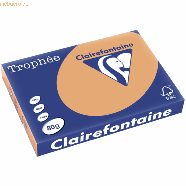 5 x Clairefontaine Kopierpapier Trophee A3 80g/qm VE=500 Blatt camel von Clairefontaine