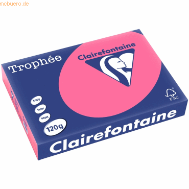 5 x Clairefontaine Kopierpapier Trophee A4 120g/qm VE=250 Blatt eosin von Clairefontaine