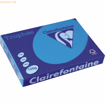 5 x Clairefontaine Kopierpapier Trophee A4 120g/qm VE=250 Blatt karibi von Clairefontaine