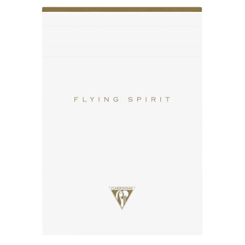 Clairefontaine 104636C - Notizblock Flying Spirit, an Kopfseite geleimt, liniert, 14,8 x 21cm, 70 Blatt, 1 Stück, Weiß mit sortierten Designs von Clairefontaine