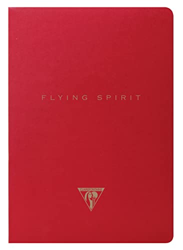 Clairefontaine 106536C - Flying Spirit Red, Notizbuch A5 mit Fadenbindung, 48 Blatt liniert elfenbein 90g, Motive sortiert, 1 Stück von Clairefontaine