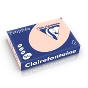Clairefontaine 1104C - Ries mit 250 Blatt Druckerpapier / Kopierpapier Trophée, DIN A4 (21x29,7 cm), 160g, Lachs Pastellfarbe, 1 Ries von Clairefontaine