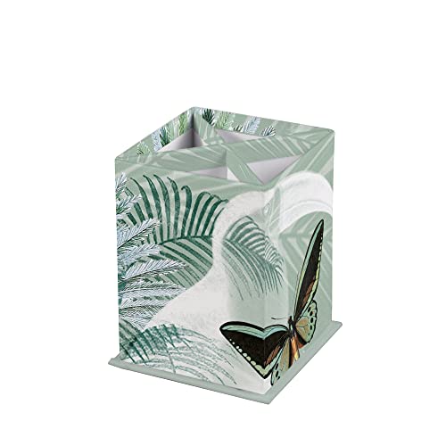 Clairefontaine 115773C - Jungle harmony, viereckiger Stifteköcher 8,5 x 8,5 x 11 cm, ideal für Pinsel, Stifte und Bundstifte, Multifunktion, 1 Stück von Clairefontaine