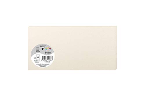 Clairefontaine 11586C Packung mit 25 Karten Pollen in Format DL, 210g 106 x 213mm, Perlmutt Elfenbein Clairefontaine 11586C Packung mit 25 Karten Pollen in Format DL, 210g 106 x 213mm, Perlmutt Elfenbein von Clairefontaine