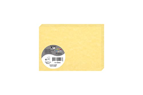 Clairefontaine 120003C - Packung mit 25 Karten Pollen, gefaltet, Format C6 11x15,5cm, 210g, Beige, 1 Pack von Clairefontaine