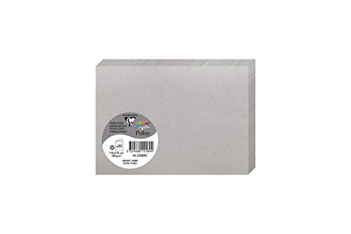 Clairefontaine 12589C - Packung mit 25 Karten Pollen Format C6 11x15,5cm, 210g, ideal für Ihre Einladungen und Korrespondenz, Silber, 1 Pack von Clairefontaine