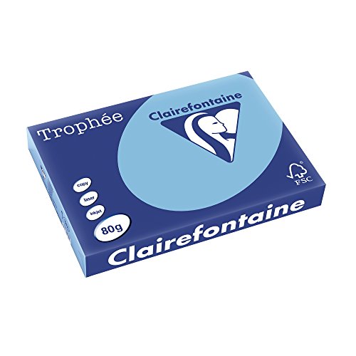Clairefontaine 1261C - Ries Druckerpapier / Kopierpapier Trophee, Pastell Farben, DIN A3, 80g, 500 Blatt, Lavendel, 1 Ries von Clairefontaine
