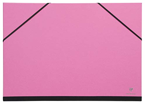 Clairefontaine 144406C Zeichenmappe Maya mit Gummizugverschluß, praktisch und robust, 52 x 72cm, 1 Stück, Fuchsia von Clairefontaine