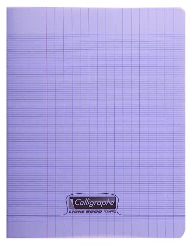 Clairefontaine 18007C - Heft / Schulheft Calligraphe 17x22 cm, 16 Blatt, französische Lineatur, 90g, Violett, 1 Stück von Clairefontaine