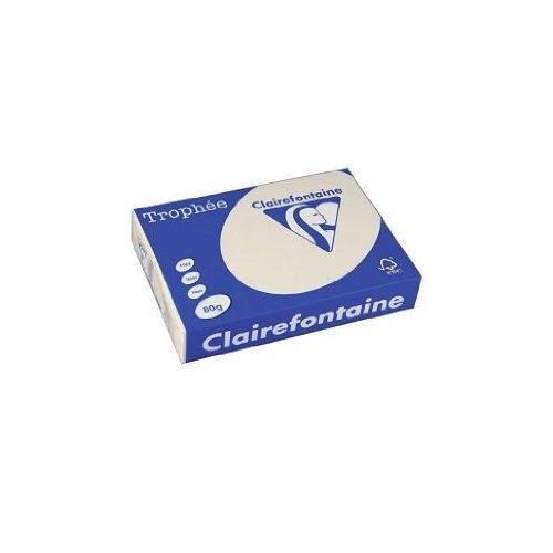 Clairefontaine 1871C - Karton mit 5 Ries à 500 Blatt Druckerpapier / Kopierpapier Trophée, DIN A4 (21x29,7 cm), 80g, Elfenbein Pastellfarbe, 1 Karton von Clairefontaine
