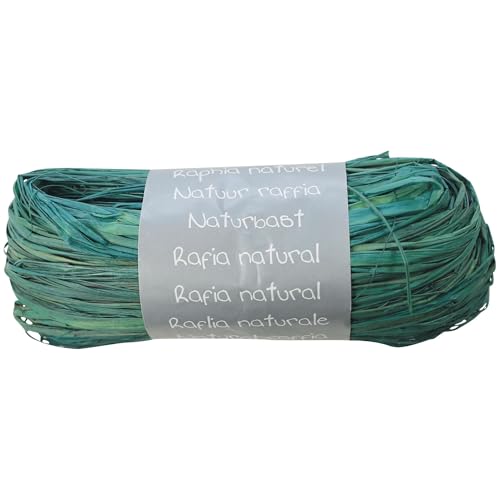 Clairefontaine 196025Cpack - Packung 8 Geschenkband - Spule aus natürlichem Bast 50g, ca. 1,50 m, Geeignet für Bastelaktivität und DIY, Türkis, 1 Pack von Clairefontaine