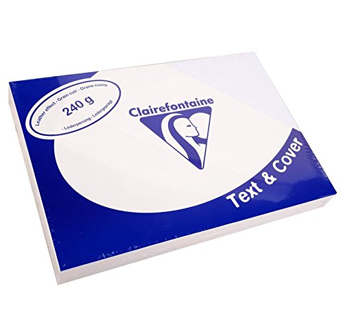 Clairefontaine 2766C Deckblätter - Rückwände, Karton mit Lederstruktur, DIN A4, 240 g/m², 100 Stück, weiß Clairefontaine 2766C Deckblätter - Rückwände, Karton mit Lederstruktur, DIN A4, 240 g/m², 100 Stück, weiß von Clairefontaine