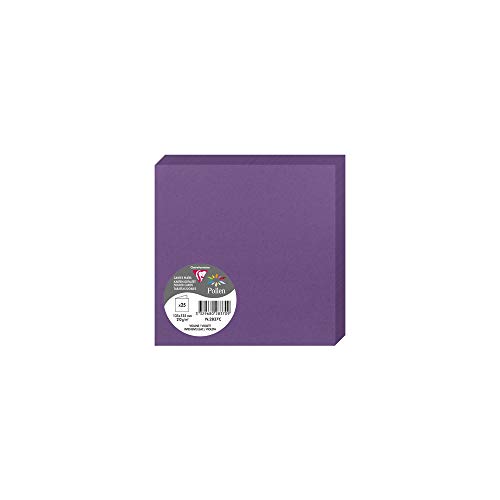 Clairefontaine 2837C Packung (mit 25 Doppelkarten Pollen, Gefaltet, 135 x 135 mm) 210g, violett von Clairefontaine