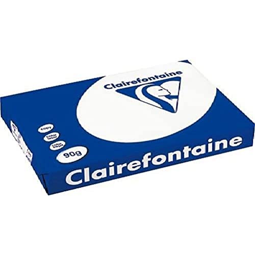 Clairefontaine 2895C Druckerpapier Clairalfa blickdicht, ideal für alltägliche Kopien und Ausdrucke, DIN A3, 29,7 x 42cm, 90g/mq, 1 Ries mit 500 Blatt, Weiß von Clairefontaine