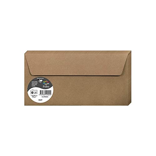 Clairefontaine 29005C - Packung mit 20 Umschläge Pollen, selbstklebend 11x22 cm 120g, Kraftbraun Clairefontaine 29005C - Packung mit 20 Umschläge Pollen, selbstklebend 11x22 cm 120g, Kraftbraun von Clairefontaine
