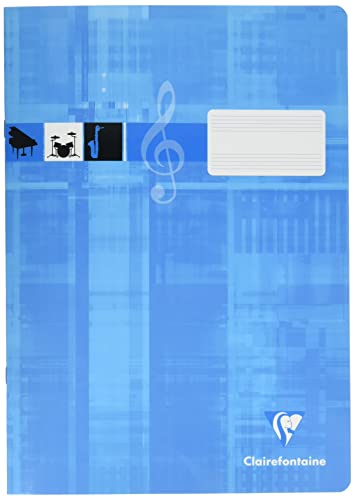 Clairefontaine 31014C Notenheft ideal für Musikunterricht, DIN A4, 21 x 29,7 cm, 8 Blatt, 90g, 1 Stück, türkis von Clairefontaine
