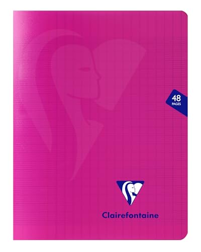 Clairefontaine 313751C - Schulheft / Heft Mimesys, 17x22 cm, 24 Blatt 90g, französische Lineatur, Einband aus PP, geheftet, Rosa, 1 Stück von Clairefontaine