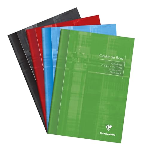 Clairefontaine 3139C - Packung mit 10 Klassenheften DIN A4, 36 Blatt, 110g, Grün mit Rand, mikroperforiert, farbig sortiert, 1 Pack von Clairefontaine