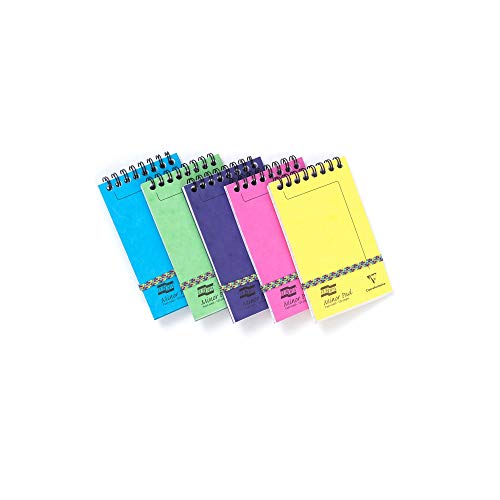 Clairefontaine 3151Z - Packung mit 20 Notizblöcken, mit Spiralbindung Minor Pad Europa 60 Blatt mikroperforiert 7,6x12,2 cm 90g liniert, Gummizugverschluss, sortierte Farben, 1 Pack von Clairefontaine