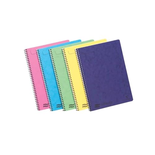 Clairefontaine 3154Z - Packung mit 10 Spiralheften / Collegeblöcken Notemakers Europa, DIN A4 21x29,7 cm, 60 Blatt liniert abtrennbar, farbig sortiert, 1 Pack von Clairefontaine