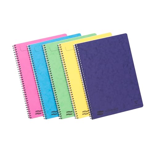 Clairefontaine 3154Z - Packung mit 10 Spiralheften / Collegeblöcken Notemakers Europa, DIN A4 21x29,7 cm, 60 Blatt liniert abtrennbar, farbig sortiert, 1 Pack von Clairefontaine