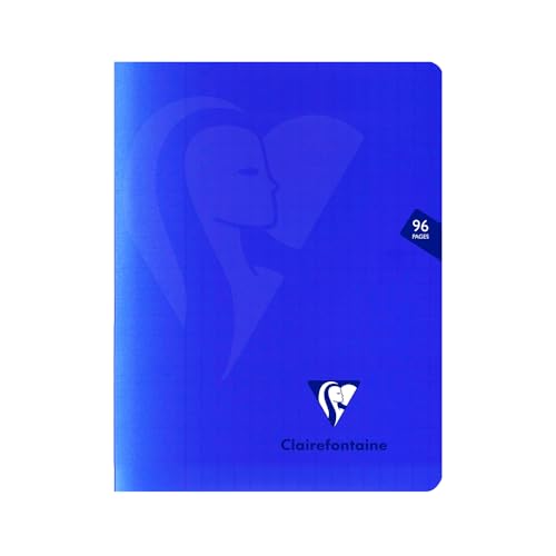 Clairefontaine 322741C - Schulheft Mimesys 17x22 cm, robust mit Umschlag aus PP, 48 Blatt, französische Lineatur, 90g, Blau, 1 Stück von Clairefontaine