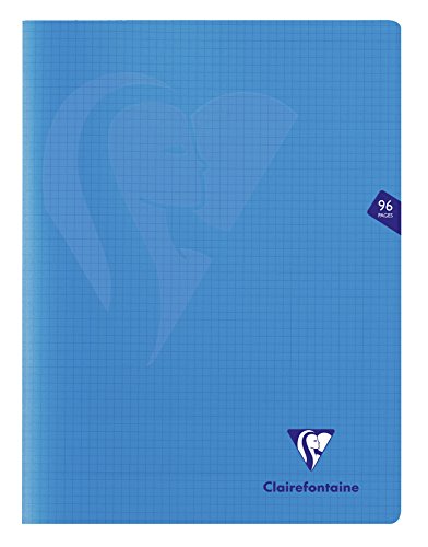 Clairefontaine 323362C - Schulheft Mimesys DIN A4+ 24x32 cm, robust mit Umschlag aus PP, 48 Blatt, kariert, 90g, Blau, 1 Stück von Clairefontaine