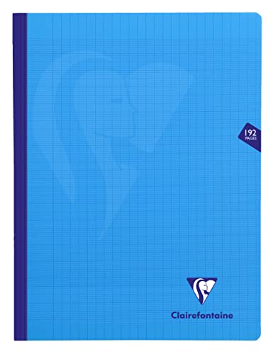 Clairefontaine 329341C - Kladde / Notizbuch Mimesys mit Fadenbindung, DIN A4+ 24x32 cm, 96 Blatt 90g, französische Lineatur, Einband aus PP, Blau, 1 Stück von Clairefontaine