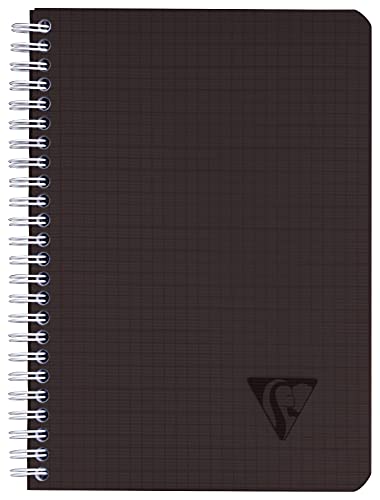 Clairefontaine 329507C Spiralbuch Linicolor, DIN A5, 14,8 x 21 cm, 90 Blatt, kariert, 90g, strapazierfähig und praktisch, 1 Stück, schwarz von Clairefontaine