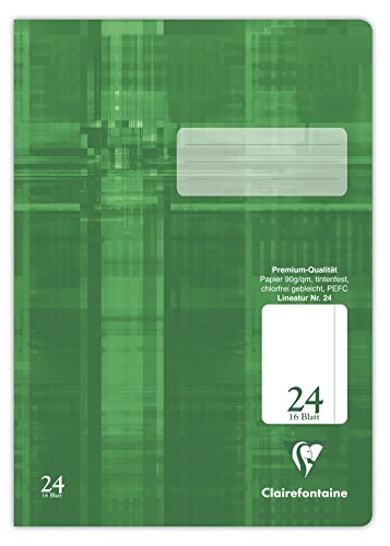 Clairefontaine 331024C - Heft ideal für die Schule, DIN A4, 16 Blatt, 90g, Lineatur 24 blanko mit Rand, Grün, 1 Stück Clairefontaine 331024C - Heft ideal für die Schule, DIN A4, 16 Blatt, 90g, Lineatur 24 blanko mit Rand, Grün, 1 Stück von Clairefontaine