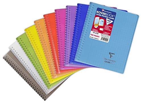 Clairefontaine 351401C - Heft Koverbook Umschlag aus PP transparent 17x22cm, 50 Blatt, französische Lineatur, 1 Stück, farbig sortiert Clairefontaine 351401C - Heft Koverbook Umschlag aus PP transparent 17x22cm, 50 Blatt, französische Lineatur, 1 Stück, farbig sortiert von Clairefontaine